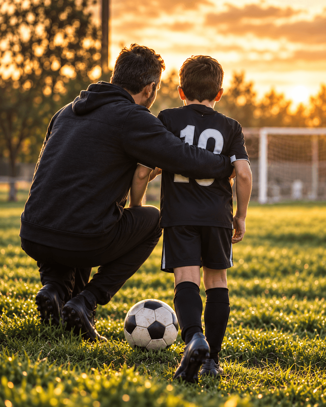 Atleta e família acompanhando um treino